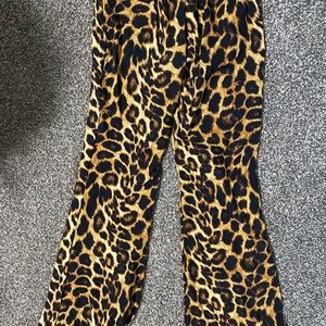 Animal print flared leggings